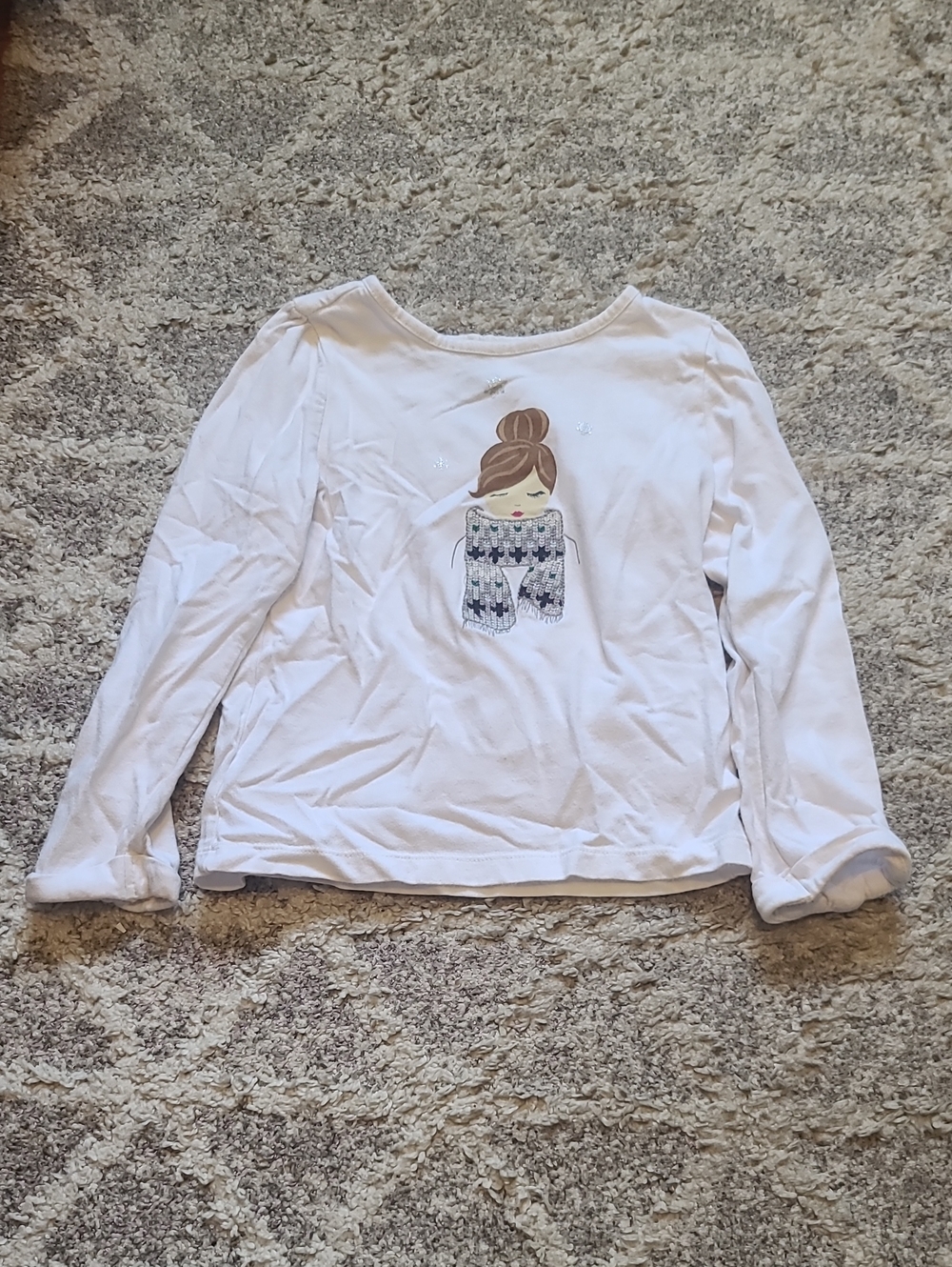 10 for $25 - Janie and Jack Girls 4 White Long Sleeve Winter Shirt